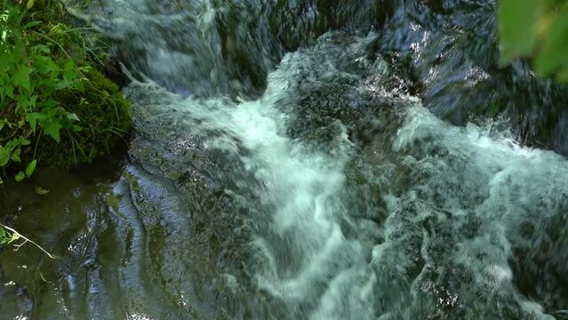 Noisy river falling from the mountain,