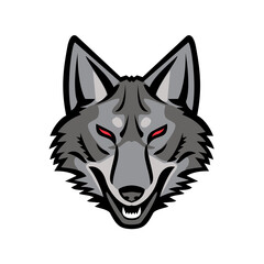Fototapeta na wymiar Gray Coyote Head Mascot