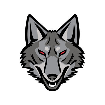 Gray Coyote Head Mascot