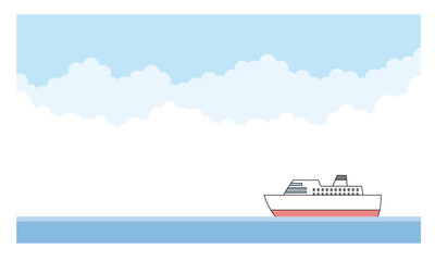 海と豪華客船のイラスト素材。