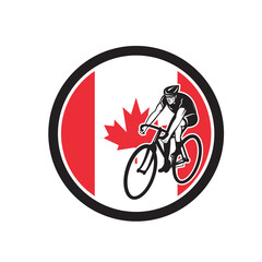 Canadian Cyclist Cycling Canada Flag Icon