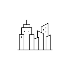 City, Town, Urban Thin Line Icon Vector Illustration Logo Template. Suitable For Many Purposes.