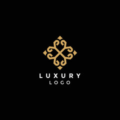 Luxurious and elegant fashion brands flower ornament golden color
