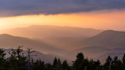 Sunset in the Smoky Mountain at Clingmans Dome