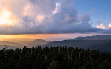 Sunset in the Smoky Mountain at Clingmans Dome