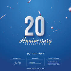 20 years anniversary celebration card.