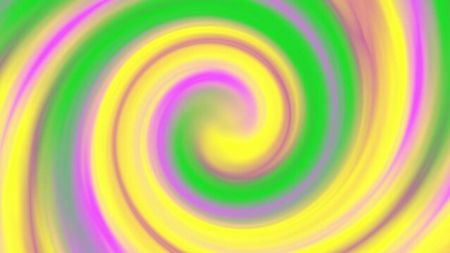 Spiral Swirl rainbow rapunzel colors seamless loop infinite rotation. Modern Dynamic light vivid trendy color. Moving abstract blurred motion. Multicolor smooth transition. Colorful gradient animation