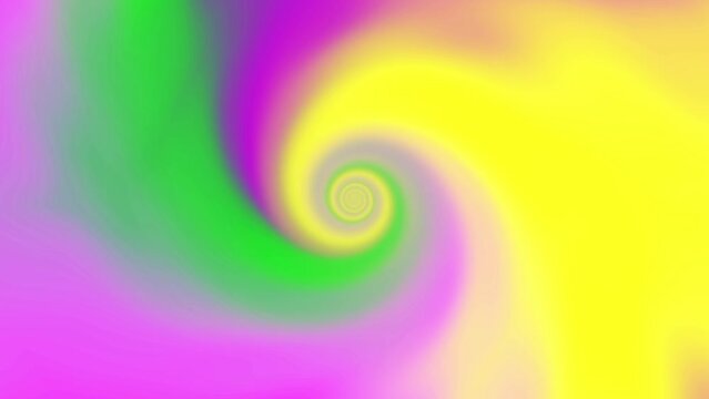 Spiral Swirl rainbow rapunzel colors seamless loop infinite rotation. Modern Dynamic light vivid trendy color. Moving abstract blurred motion. Multicolor smooth transition. Colorful gradient animation
