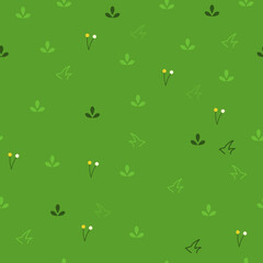 Seamless pattern of anime or cartoon style grass pattern