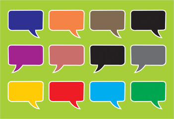 Speech bubbles, dialogue bubbles in multiple colors. Info graphic for web design. Multipurpose illustration.