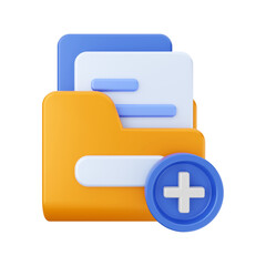 Obraz premium folder and file 3d icon illustration