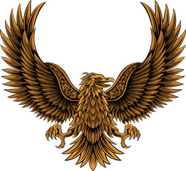 classic style eagle vector design, color editable