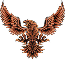 classic style eagle vector design, color editable