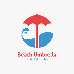 Beach umbrella logo design