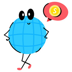 Global sale hand drawn sticker icon 