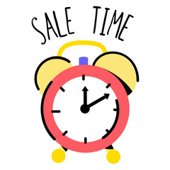 Premium hand drawn sticker of sale time 