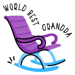 Modern doodle icon of a rocking chair