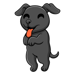 Obraz na płótnie Canvas Cute black labrador dog cartoon posing