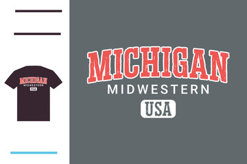 Michigan lover t shirt design  - obrazy, fototapety, plakaty