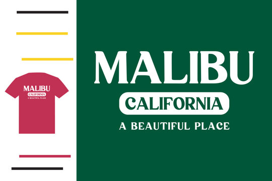 Malibu beach t shirt design 