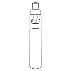 Hand-drawn vape clipart. Doodle illustration of an electronic cigarette. Stippling vapor