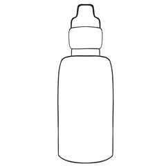 Hand-drawn vape clipart. Doodle illustration of an electronic cigarette. Stippling vapor