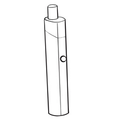 Hand-drawn vape clipart. Doodle illustration of an electronic cigarette. Stippling vapor