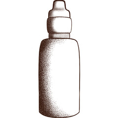 Hand-drawn vape clipart. Doodle illustration of an electronic cigarette. Stippling vapor