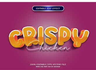 Chicken crispy text style effect. 3d font style effect.