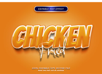 3d cartoon Fried Chicken text effect. 3d font style effect.	