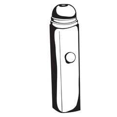 Hand-drawn vape clipart. Doodle illustration of an electronic cigarette. Stippling vapor