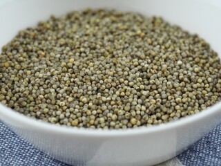 유기농 녹색 곡물 조, 음식