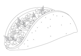 taco mexican sketch style