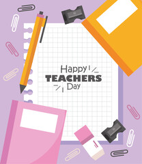 happy teachers day lettering in sheet