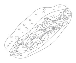 fresh burrito mexican sketch
