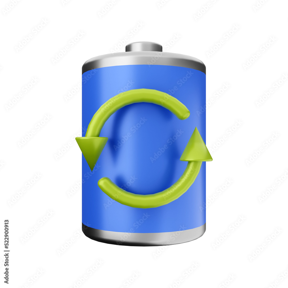 Wall mural battery power saving energy 3d icon illustration