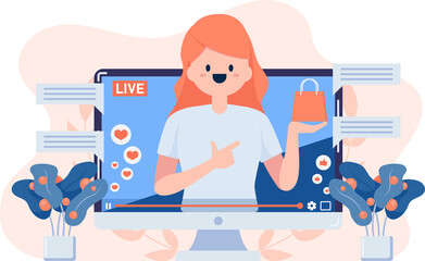 Woman Review or Selling Her Product Through Live Streaming