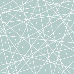Fototapeta premium Geometric vector abstract light blue and white pattern. Geometric modern ornament for designs and backgrounds with lines and dots