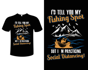 Fishing T-Shirt Design Vector Template