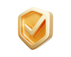 Security shield check mark 3d illustration
