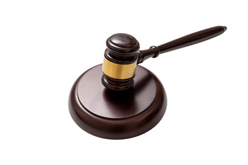 Judge gavel isolated cutout . Auction or law symbol