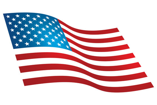 USA flag and map.