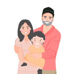 happy family, parents, mom, dad and kid