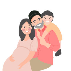 Obraz premium happy family, parents, mom, dad and kid