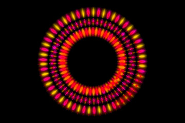 オレンジ　輪　デジタル　模様　アート　CG　背景　壁紙