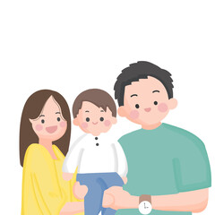Fototapeta premium happy family, parents, mom, dad and kid