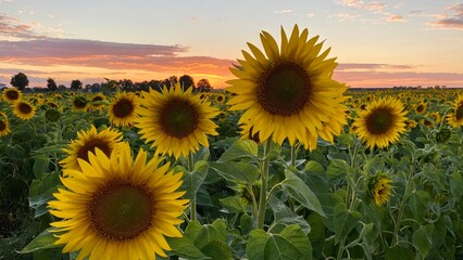 Sunflower field in vicinity of Wlodawa Poland