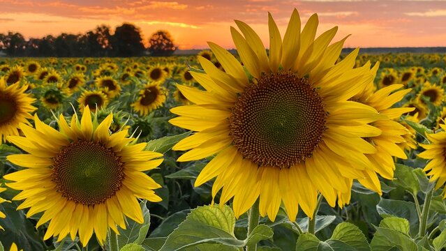Sunflower field in vicinity of Wlodawa Poland © Józef