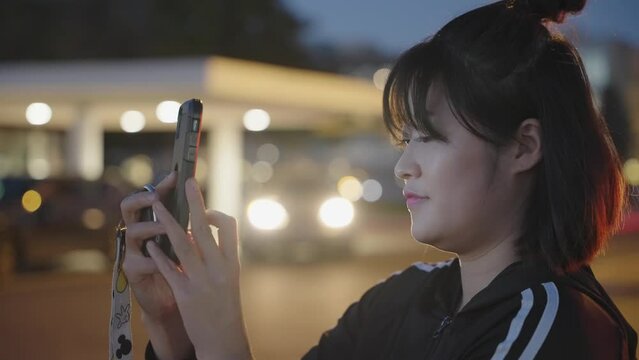 Pretty Korean Asian girl a selfie 