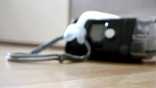 Different CPAP masks against obstructive sleep apnea with cpap machine helps patients as respirator mask headgear clip for breathing medication with a cpap machine against snoring and sleep disorder